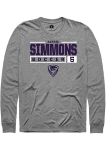 Sophie Simmons  K-State Wildcats Graphite Rally NIL Stacked Box Long Sleeve T Shirt