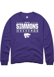 Sophie Simmons  Rally K-State Wildcats Mens Purple NIL Stacked Box Long Sleeve Crew Sweatshirt