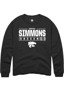 Sophie Simmons  Rally K-State Wildcats Mens Black NIL Stacked Box Long Sleeve Crew Sweatshirt