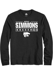 Sophie Simmons  K-State Wildcats Black Rally NIL Stacked Box Long Sleeve T Shirt