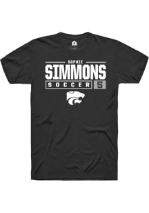 Sophie Simmons  K-State Wildcats Black Rally NIL Stacked Box Short Sleeve T Shirt