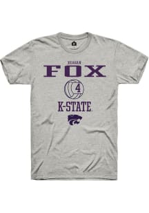 Reagan Fox  K-State Wildcats Ash Rally NIL Sport Icon Short Sleeve T Shirt