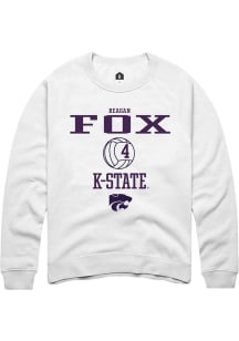 Reagan Fox  Rally K-State Wildcats Mens White NIL Sport Icon Long Sleeve Crew Sweatshirt