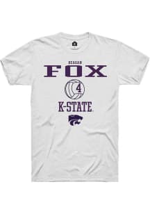 Reagan Fox  K-State Wildcats White Rally NIL Sport Icon Short Sleeve T Shirt