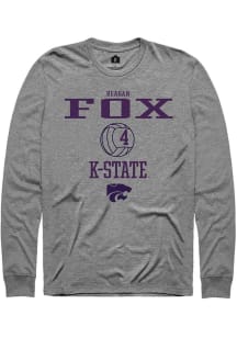 Reagan Fox  K-State Wildcats Graphite Rally NIL Sport Icon Long Sleeve T Shirt