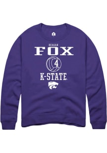 Reagan Fox  Rally K-State Wildcats Mens Purple NIL Sport Icon Long Sleeve Crew Sweatshirt