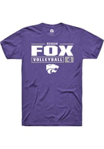 Reagan Fox  K-State Wildcats Purple Rally NIL Stacked Box Short Sleeve T Shirt