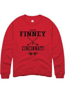 Jackson Finney  Rally Cincinnati Bearcats Mens Red NIL Sport Icon Long Sleeve Crew Sweatshirt