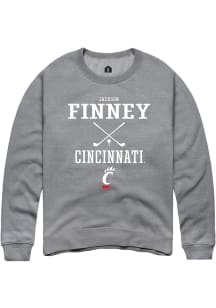 Jackson Finney  Rally Cincinnati Bearcats Mens Graphite NIL Sport Icon Long Sleeve Crew Sweatshirt