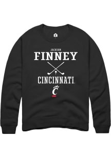 Jackson Finney  Rally Cincinnati Bearcats Mens Black NIL Sport Icon Long Sleeve Crew Sweatshirt