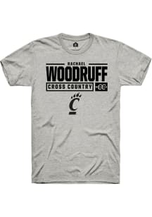 Rachael Woodruff  Cincinnati Bearcats Ash Rally NIL Stacked Box Short Sleeve T Shirt