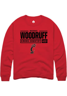 Rachael Woodruff  Rally Cincinnati Bearcats Mens Red NIL Stacked Box Long Sleeve Crew Sweatshirt