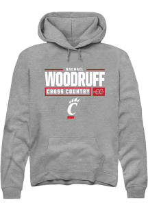 Rachael Woodruff  Rally Cincinnati Bearcats Mens Graphite NIL Stacked Box Long Sleeve Hoodie