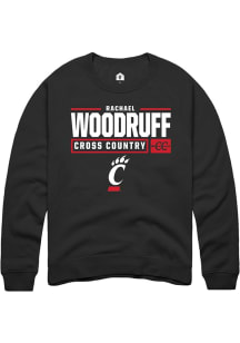 Rachael Woodruff  Rally Cincinnati Bearcats Mens Black NIL Stacked Box Long Sleeve Crew Sweatshirt