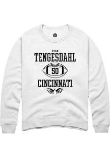Evan Tengesdahl  Rally Cincinnati Bearcats Mens White NIL Sport Icon Long Sleeve Crew Sweatshirt