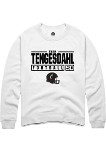 Evan Tengesdahl  Rally Cincinnati Bearcats Mens White NIL Stacked Box Long Sleeve Crew Sweatshirt