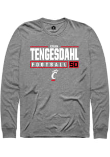 Evan Tengesdahl  Cincinnati Bearcats Graphite Rally NIL Stacked Box Long Sleeve T Shirt