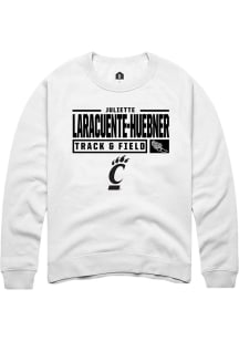 Juliette Laracuente-Huebner  Rally Cincinnati Bearcats Mens White NIL Stacked Box Long Sleeve Crew..