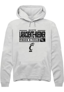 Juliette Laracuente-Huebner  Rally Cincinnati Bearcats Mens White NIL Stacked Box Long Sleeve Hood..
