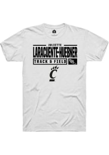 Juliette Laracuente-Huebner  Cincinnati Bearcats White Rally NIL Stacked Box Short Sleeve T Shirt