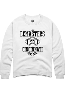Max Lemasters  Rally Cincinnati Bearcats Mens White NIL Sport Icon Long Sleeve Crew Sweatshirt