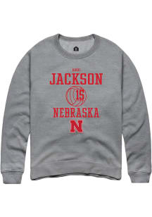 Andi Jackson  Rally Nebraska Cornhuskers Mens Graphite NIL Sport Icon Long Sleeve Crew Sweatshirt
