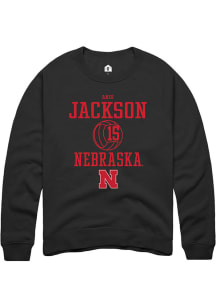 Andi Jackson  Rally Nebraska Cornhuskers Mens Black NIL Sport Icon Long Sleeve Crew Sweatshirt