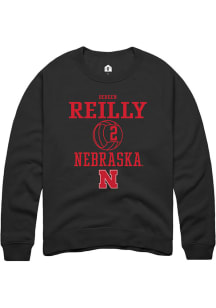 Bergen Reilly  Rally Nebraska Cornhuskers Mens Black NIL Sport Icon Long Sleeve Crew Sweatshirt