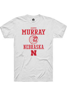Harper Murray  Nebraska Cornhuskers White Rally NIL Sport Icon Short Sleeve T Shirt