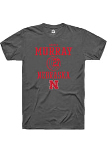 Harper Murray  Nebraska Cornhuskers Dark Grey Rally NIL Sport Icon Short Sleeve T Shirt