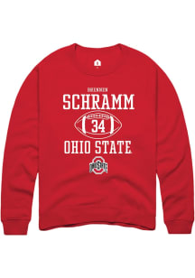 Brennen Schramm  Rally Ohio State Buckeyes Mens Red NIL Sport Icon Long Sleeve Crew Sweatshirt