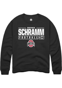 Brennen Schramm  Rally Ohio State Buckeyes Mens Black NIL Stacked Box Long Sleeve Crew Sweatshirt