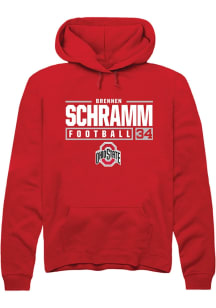 Brennen Schramm  Rally Ohio State Buckeyes Mens Red NIL Stacked Box Long Sleeve Hoodie