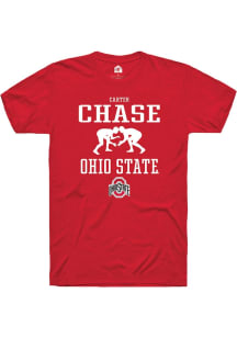 Carter Chase  Ohio State Buckeyes Red Rally NIL Sport Icon Short Sleeve T Shirt