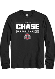 Carter Chase  Ohio State Buckeyes Black Rally NIL Stacked Box Long Sleeve T Shirt