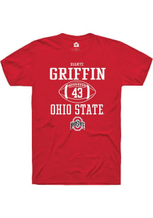 Dianté Griffin  Ohio State Buckeyes Red Rally NIL Sport Icon Short Sleeve T Shirt