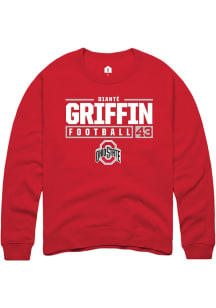 Dianté Griffin  Rally Ohio State Buckeyes Mens Red NIL Stacked Box Long Sleeve Crew Sweatshirt