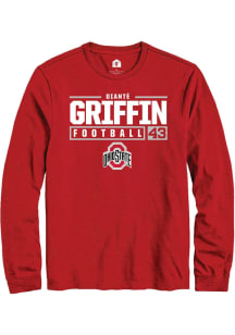 Dianté Griffin  Ohio State Buckeyes Red Rally NIL Stacked Box Long Sleeve T Shirt