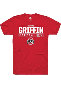 Dianté Griffin  Ohio State Buckeyes Red Rally NIL Stacked Box Short Sleeve T Shirt