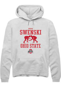 Hogan Swenski  Rally Ohio State Buckeyes Mens White NIL Sport Icon Long Sleeve Hoodie