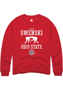 Hogan Swenski  Rally Ohio State Buckeyes Mens Red NIL Sport Icon Long Sleeve Crew Sweatshirt