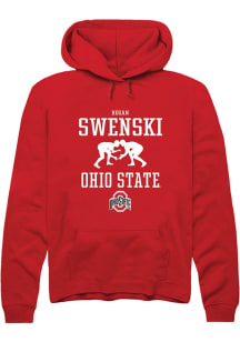 Hogan Swenski  Rally Ohio State Buckeyes Mens Red NIL Sport Icon Long Sleeve Hoodie