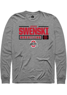 Hogan Swenski  Ohio State Buckeyes Graphite Rally NIL Stacked Box Long Sleeve T Shirt