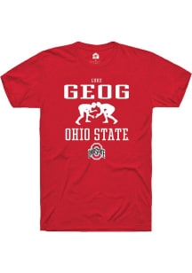 Luke Geog  Ohio State Buckeyes Red Rally NIL Sport Icon Short Sleeve T Shirt