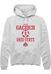 Mirann Gacioch  Rally Ohio State Buckeyes Mens White NIL Sport Icon Long Sleeve Hoodie
