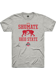 Seth Shumate  Ohio State Buckeyes Ash Rally NIL Sport Icon Short Sleeve T Shirt
