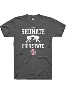 Seth Shumate  Ohio State Buckeyes Dark Grey Rally NIL Sport Icon Short Sleeve T Shirt