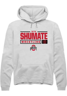Seth Shumate  Rally Ohio State Buckeyes Mens White NIL Stacked Box Long Sleeve Hoodie