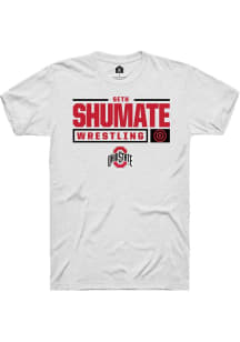 Seth Shumate  Ohio State Buckeyes White Rally NIL Stacked Box Short Sleeve T Shirt