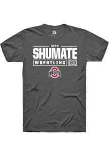 Seth Shumate  Ohio State Buckeyes Dark Grey Rally NIL Stacked Box Short Sleeve T Shirt
